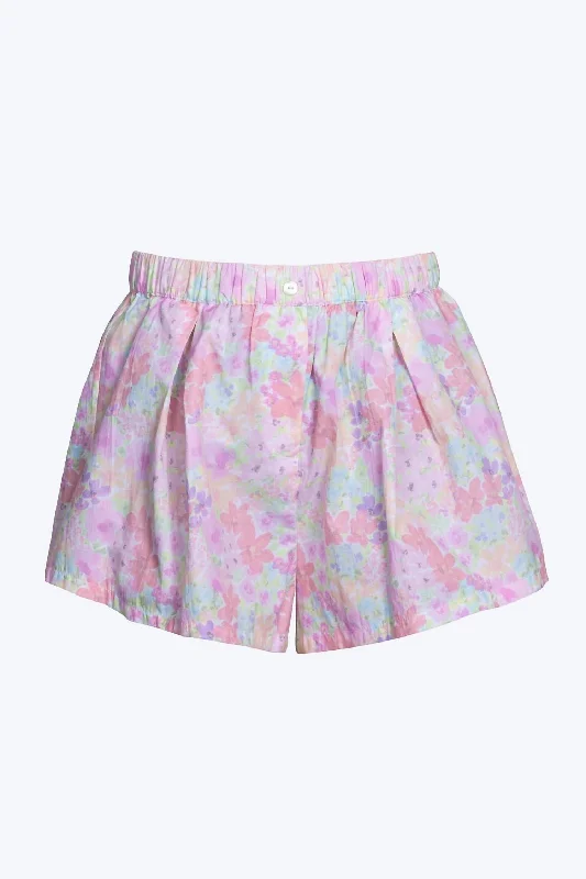 Women's Workout Garments Kennedy Floral-Print Cotton-Poplin Shorts In Pink Multi