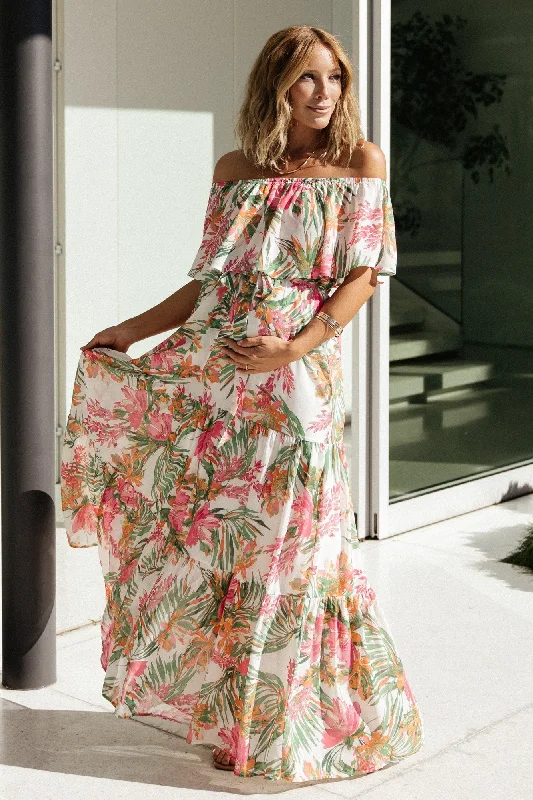 Huge Price Cut Lahaina Off Shoulder Maxi Dress | Multi