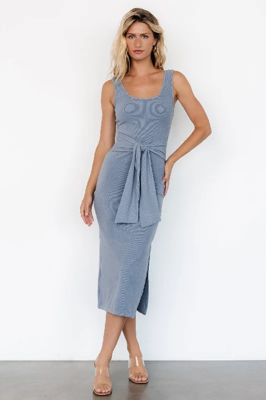 Women's Garments Kylee Front Tie Dress | Dusty Blue