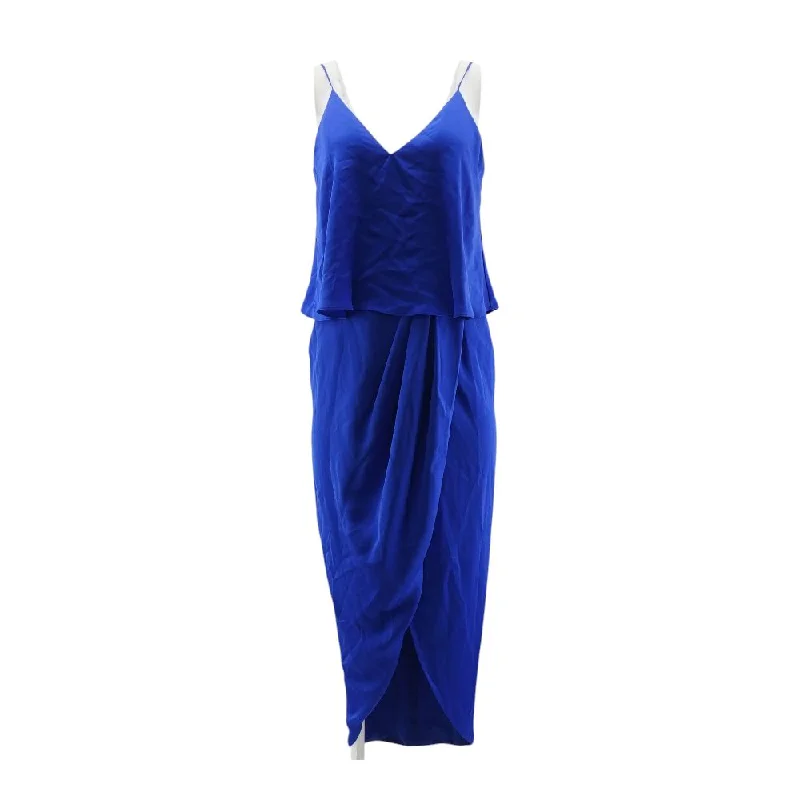 Style Without Limits Blue Solid Midi Dress