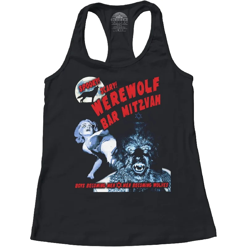 Fashionable Women's Outfit Women's Werewolf Bar Mitzvah Racerback Tank Top