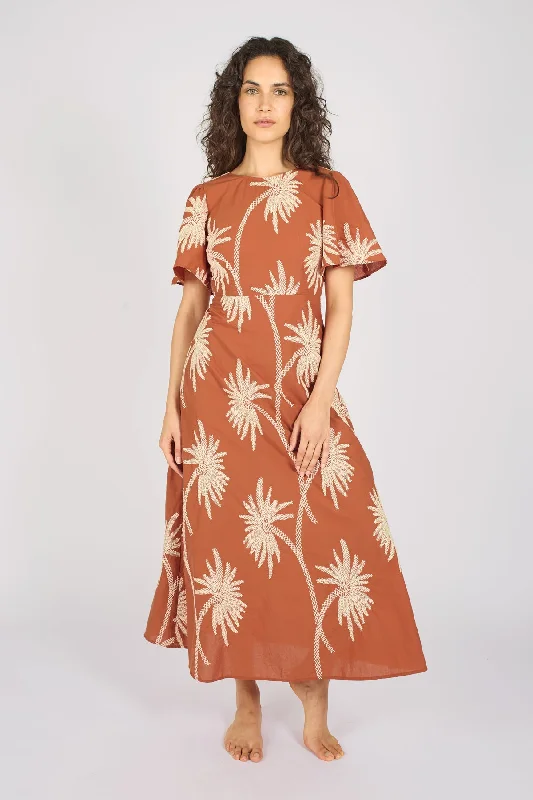 Forward Trendsetter Palms of Promise Rene Dress in Rust