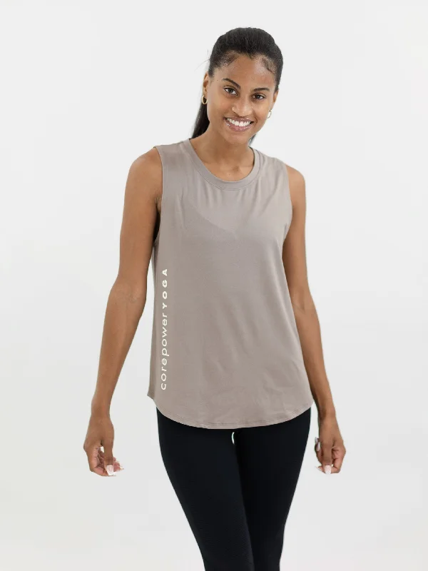 Fashion Forward Femininity CorePower Yoga Mocha Tank - FINAL SALE