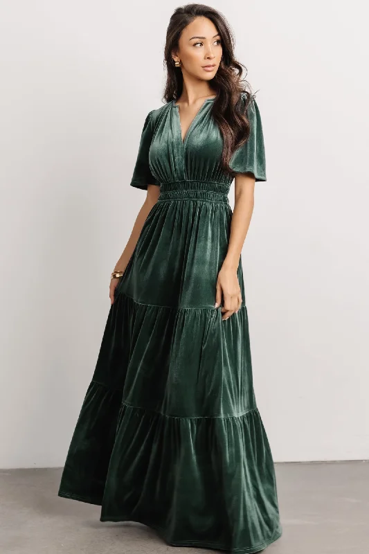 Women's Evening Apparel Artemis Velvet Maxi Dress | Deep Lagoon