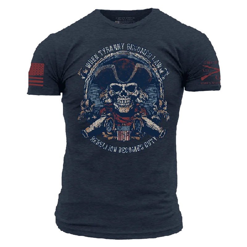 Chic Trend Collection Rebellion Becomes Duty T-Shirt - Midnight Navy