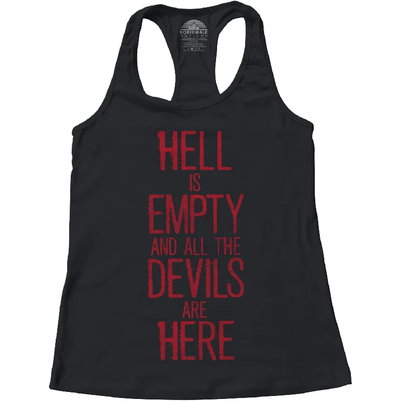 Women's Everyday Attire Women's Hell is Empty and All the Devils are Here Shakespeare Racerback Tank Top