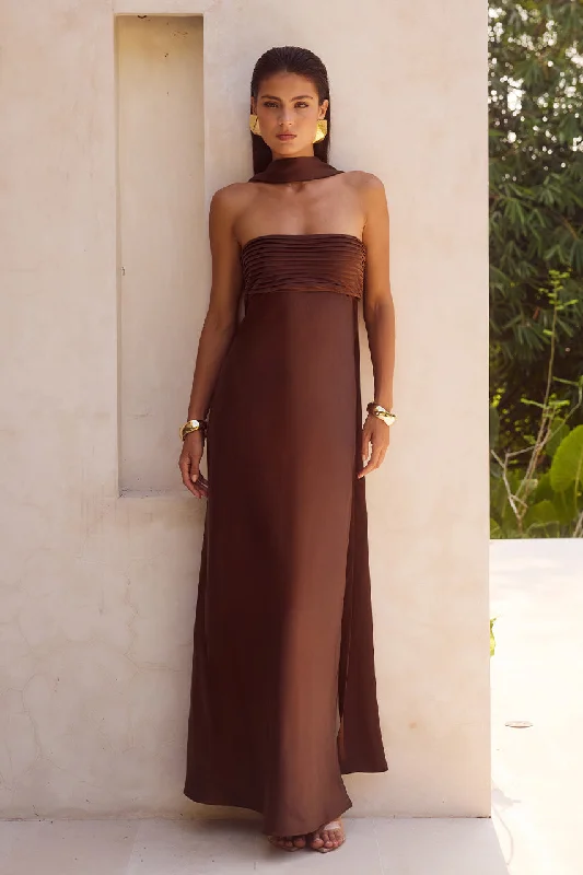 Low Price Special ELSA MAXI DRESS - CHOCOLATE