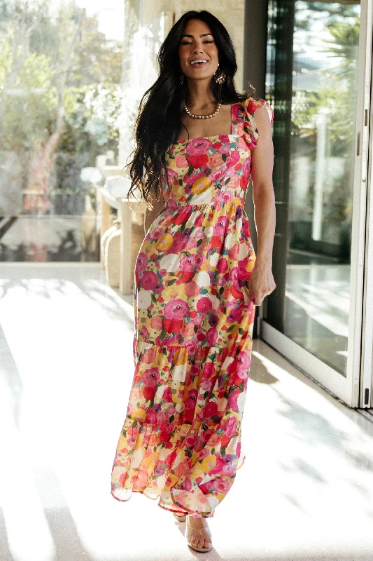 Women's Everyday Garments Ayla Tiered Maxi Dress | Pink Multi Floral