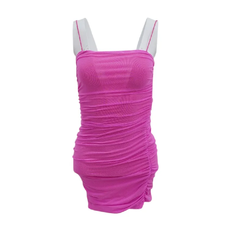 Women's Clothing Sets Pink Solid Mini Dress