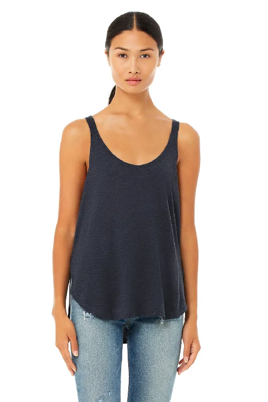 Romantic Fashion Discounts Bella + Canvas Womens Flowy Tank Top - Heather Navy Blue