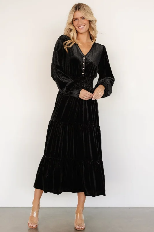 Women's Plus-Size Outfit Harley Velvet Dress | Black