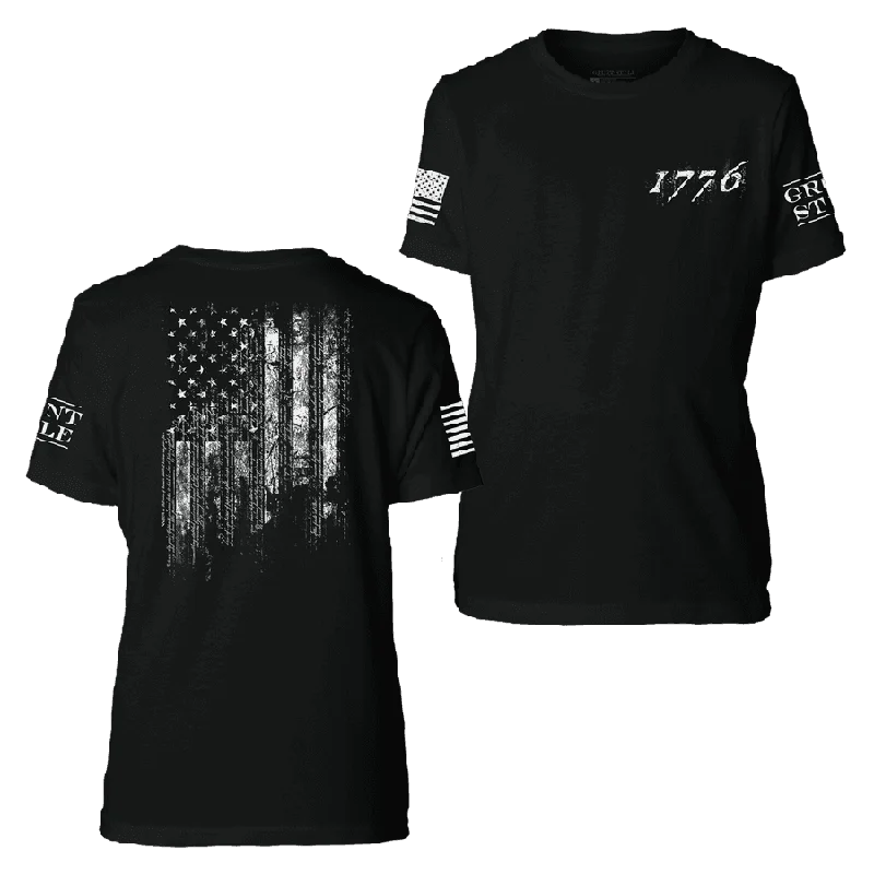 Special Offer For You Youth 1776 Flag T-Shirt - Black