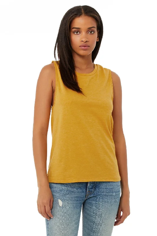 Women's Office Outfit Bella + Canvas Womens Jersey Muscle Tank Top - Heather Mustard Yellow