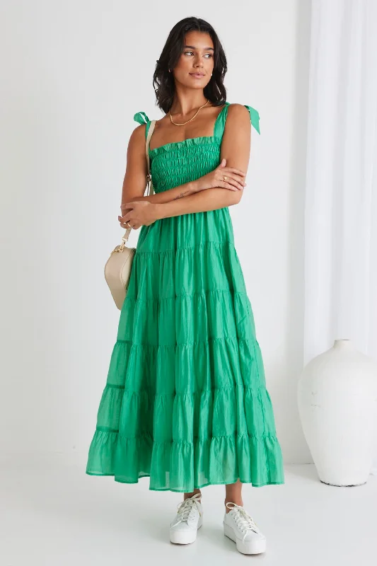 Women's Clothes For Special Occasions Isabella Green Strappy Tiered Maxi Dress