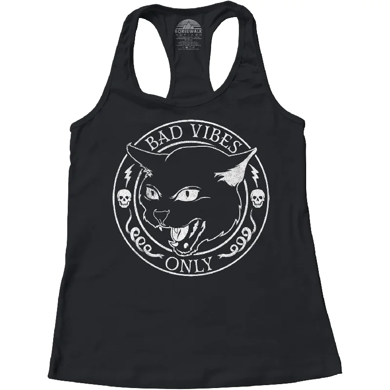 New In This Season Women's Bad Vibes Only Racerback Tank Top