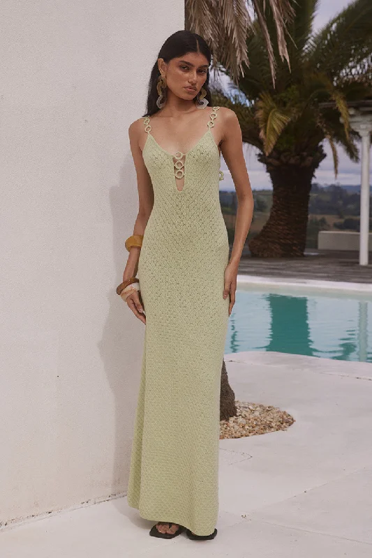 Affordable Women's Clothing ADISON MAXI DRESS - LIME