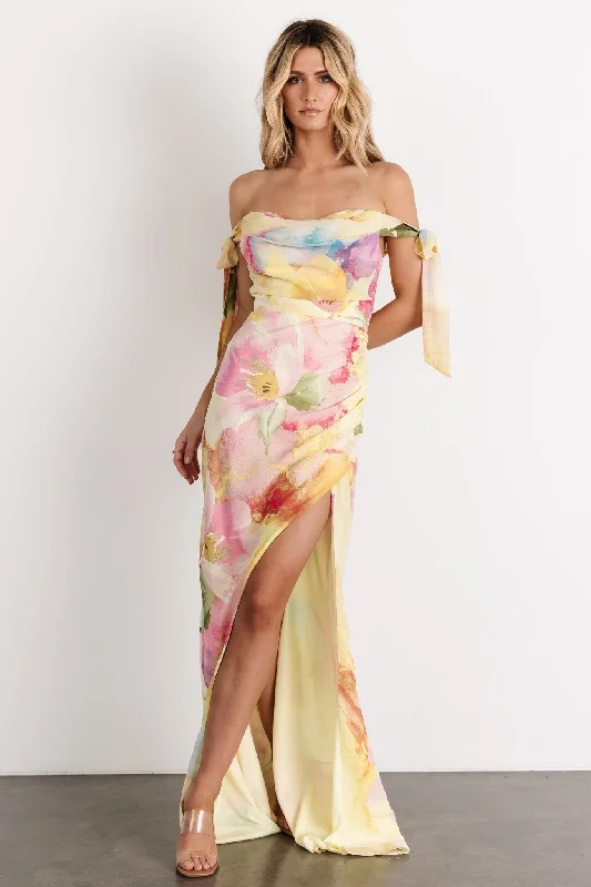 Crazy Discounts, Hurry Up Allegra Off Shoulder Maxi Dress | Multi Floral