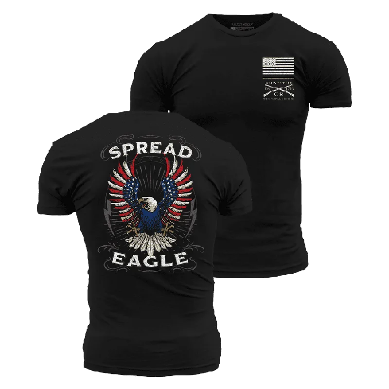 Stylish Women's Outfit Spread Eagle T-Shirt - Black