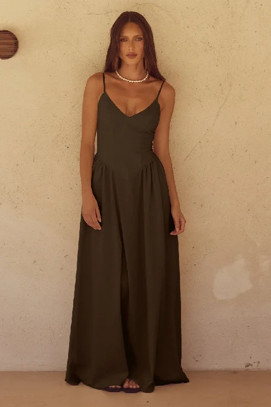 Hot Picks ZEPHY MAXI DRESS - CHOCOLATE