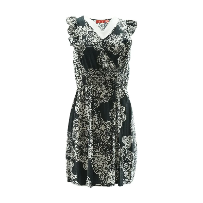 Affordable Women's Clothing Black Floral Midi Dress