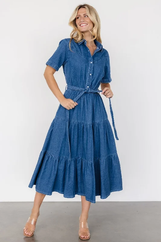 High-End Style Discounts Henrietta Midi Dress | Denim Blue