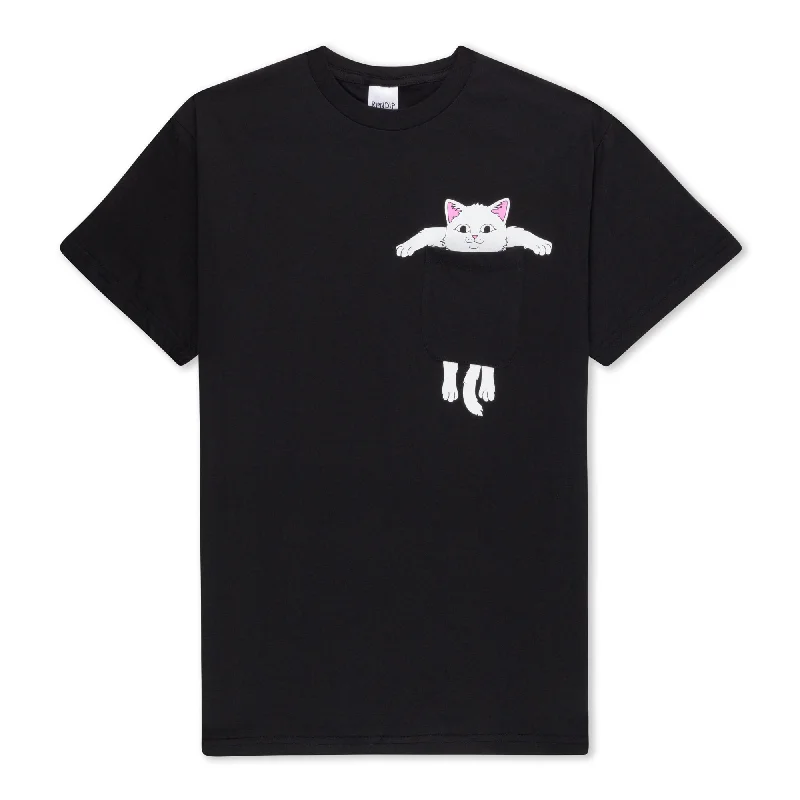 Women's Casual Attire Broke The Pocket Pocket Tee (Black)