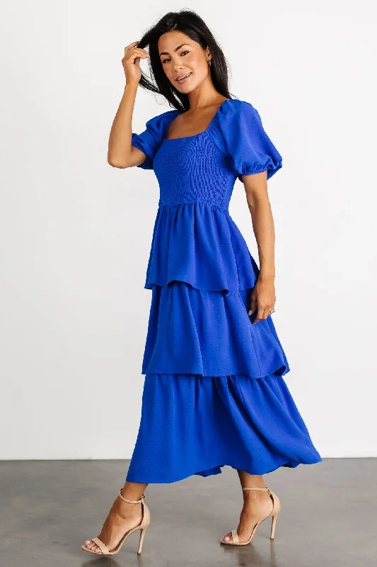 Affordable Luxury Women's Apparel Ashbourne Tiered Dress | Cobalt