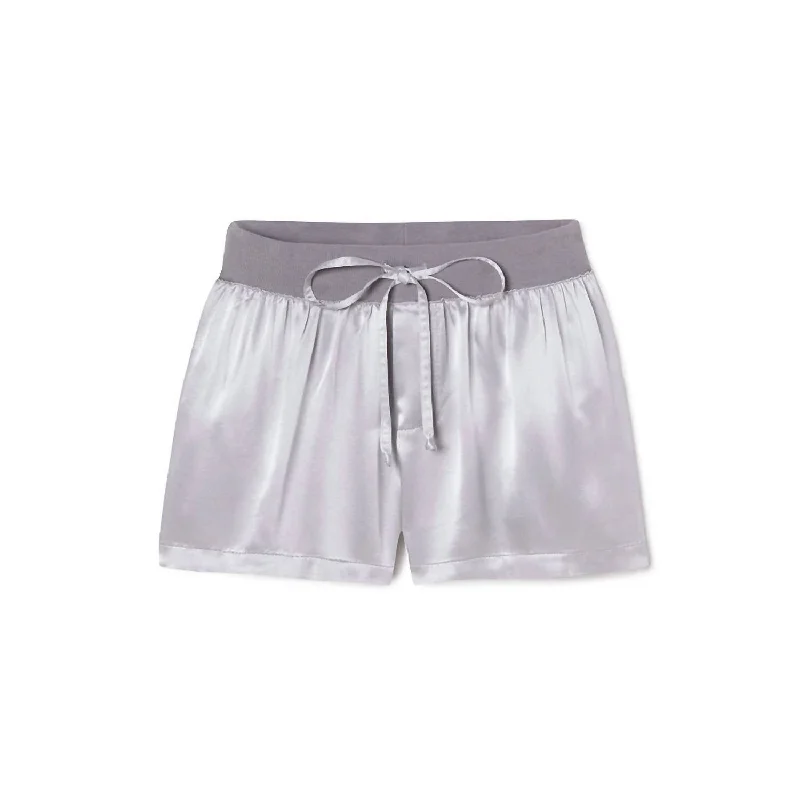 Relaxed Style Deals Mikel Satin Boxer Short With Draw String In Dark Silver