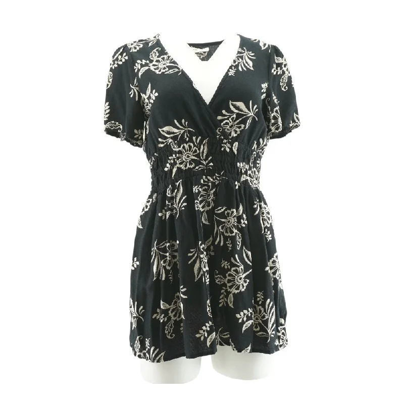 Timeless Women's Clothing Black Floral Mini Dress