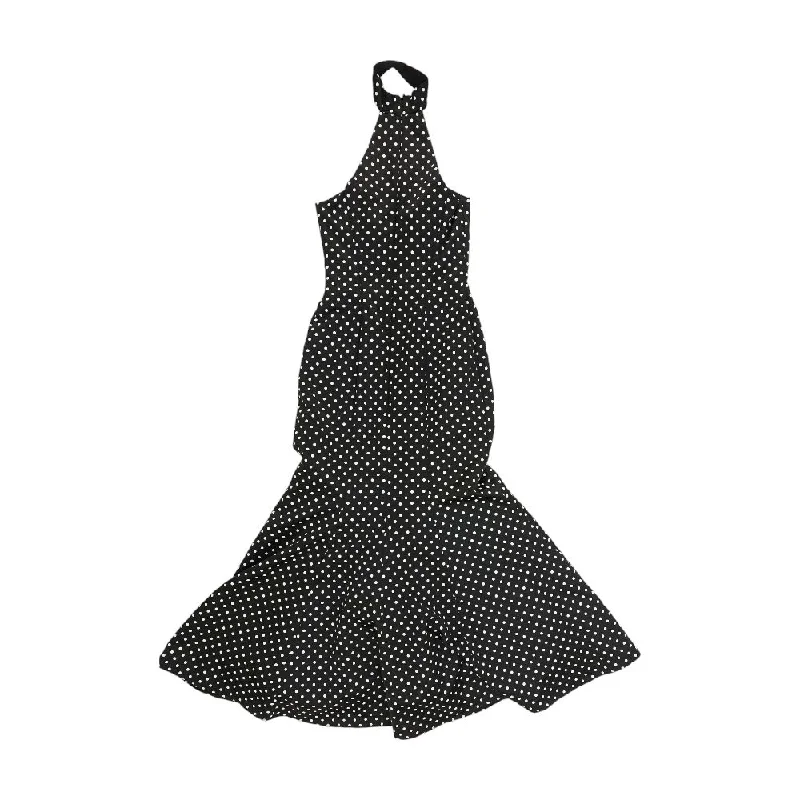 Comfortable Women's Clothes Vintage Black Polka Dot Maxi Dress