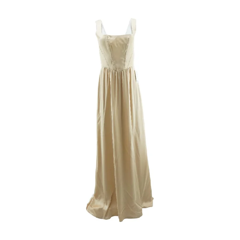 Women's Stylish Professional Apparel Nude Solid Maxi Dress