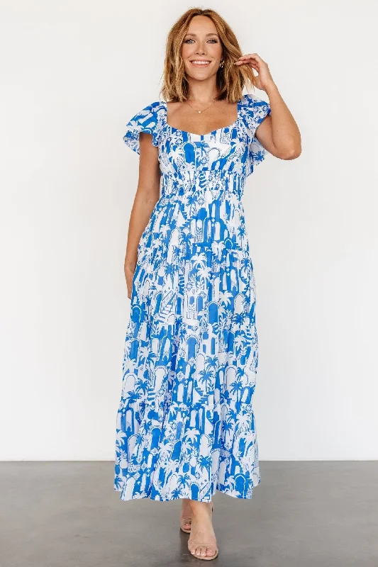 Women's Transitional Attire Catira Maxi Dress | Blue + White